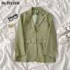 BGTEEVER Casual Basic Notched Collar Solid Suit Jackets Female Single-breasted Loose Women Blazer Autumn Winter Outwear 2022