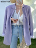 BGTEEVER Casual Loose Lapel Ladies Suit Jackets Full Sleeve Single-breasted Solid Female Blazer Tops 2023 Spring Women Outwear
