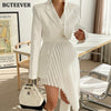 BGTEEVER Chic Women Skirt Suits Women Short Blazer & Elastic Waist Female Pleated Skirt Irregular Patchwork Female 2 Pieces Set