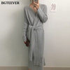 BGTEEVER Elegant Bandage Women Sweater Dress Autumn Winter Bodycon Female Knitted Party Dresses Slim Long Vestidos femme 2023