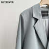 BGTEEVER Elegant Notched Collar Full Sleeve Women Blazer Double Breasted Loose Female Outwear 2023 Autumn Winter Suit Jackets