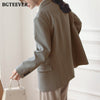 BGTEEVER Elegant Office Ladies Loose Single-breasted Blazer Women Solid Notched Collar Suit Jackets 2022 Spring Outwear Femme