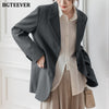 BGTEEVER Elegant Office Ladies Loose Single-breasted Blazer Women Solid Notched Collar Suit Jackets 2022 Spring Outwear Femme