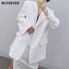 BGTEEVER Elegant Office Ladies Skirt Suits Long Sleeve Blazer & High Waist Split Pencil Midi Skirt Summer Women 2 Pieces Set