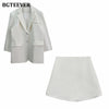 BGTEEVER Elegant Women Chic 3 Pieces Set Long Sleeve Suit Jackets & Camisole & Mini Skirt 2022 Autumn Ladies Solid Skirt Suits