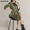 BGTEEVER Army Green 2 Pieces Set Women Sashes Zipper Jacket & Split Pencil Skirt Autumn Winter Female Skirt Suit 2022