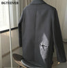 BGTEEVER Buttons Loose Blazer for Women Chic Long Sleeve Pockets Women Suit Jackets 2022 Autumn Winter Female Outwear