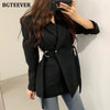 BGTEEVER Chic Slim Waist Women Solid Blazer Elegant Office Wear Single Button Female Suit Jacket 2022 Spring