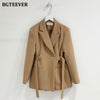 BGTEEVER Chic Slim Waist Women Solid Blazer Elegant Office Wear Single Button Female Suit Jacket 2022 Spring