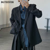 BGTEEVER Notched Collar Lace-up Women Blazer Vintage Loose Long Sleeve Autumn Winter Outwear Tops Female Jackets 2022