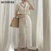 BGTEEVER Summer Autumn Women 2 Pieces Blazer Set Short Sleeve Suit Jacket & High Waist Buttons Pencil Long Skirts 2022
