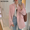 BGTEEVER Spring Autumn Loose  Women Jacket Blazer Casual Notched Collar Long Sleeve Female Jackets 2023 Ladies Suit Coats