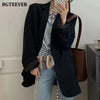 BGTEEVER Spring Autumn Loose  Women Jacket Blazer Casual Notched Collar Long Sleeve Female Jackets 2022 Ladies Suit Coats