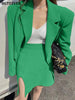 BGTEEVER Stylish Ladies 2 Pieces Set Long Sleeve Blazer Jacket & High Waist Split Mini Skirts 2023 Spring Women Skirt Suits