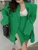 BGTEEVER Stylish Ladies 2 Pieces Set Long Sleeve Blazer Jacket & High Waist Split Mini Skirts 2023 Spring Women Skirt Suits
