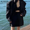 BGTEEVER Stylish Ladies 3 Pieces Skirts Set Full Sleeve Suit Jackets & Slim Skirts & Camisole Elegant Solid Women Blazer Suits