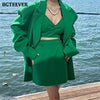 BGTEEVER Stylish Ladies 3 Pieces Skirts Set Full Sleeve Suit Jackets & Slim Skirts & Camisole Elegant Solid Women Blazer Suits