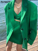 BGTEEVER Stylish Ladies 3 Pieces Skirts Set Full Sleeve Suit Jackets & Slim Skirts & Camisole Elegant Solid Women Blazer Suits