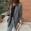 BGTEEVER Stylish Notched Collar Office Ladies Solid Blazer Tops Elegant Single-breasted Slim Female Jackets Spring Ladies Coats