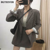 BGTEEVER Vintage Elegant 2 Pieces Skirt Suits Women Single-breasted Blazer & High Waist A-line Mini Skirt Female Blazer Set 2022