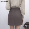 BGTEEVER Vintage Elegant 2 Pieces Skirt Suits Women Single-breasted Blazer & High Waist A-line Mini Skirt Female Blazer Set 2022