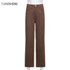 BIAO SHENG Women Pants Straight Leg Jeans Women Slim Casual Baggy Denim Trousers High Waist Loose Wide Leg Jean Pants