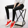 Fashion Spring Summer Womens Skinny Ripped Jeans Leggings Torn Hole Woven Stretch Cotton Leggings Jeans Pants For Women