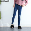 Spring Fall Women Simple Basic Jeans Elastic Denim Pants Pencil Jean Leggings Pants Jeggings For Women Jeans Trousers