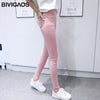 Spring Fashion Womens Casual Skinny Leggings Slim High Elastic Pocket Pencil Pants Woven Leggings For Women Jeggings