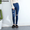 Summer New Women Jeans Tassel Ripped Hole Jeans Leggings Burrs Elastic Denim Ankle Pants Skinny Pencil Pants For Women