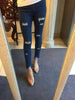 Summer New Women Jeans Tassel Ripped Hole Jeans Leggings Burrs Elastic Denim Ankle Pants Skinny Pencil Pants For Women