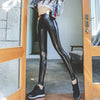 Women Autumn Black PU Leather Legging Pants Velvet Thick Warm Leggings Slim Sexy Push Up Leggings Skinny Trousers Women