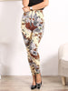 Women Colorful Graffiti Plaid Leggings Flowers Striped BRUSHED Soft Legging Slim Pencil Pants Elastic Sexy Leggings