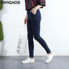Women's Slanting Pocket Washed Jeans Leggings Pencil Pants Elastic Denim Leggings Skinny Jeans Jeggings Women Trousers
