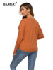 BKMGC Autumn T shirts For Women 2023 V-Neck Long Sleeve Pullover Front Knotted Top Solid Sexy Tops Women Clubwear 9191