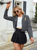 BKMGC Black Plaid Women Jacket and Blazer Spring Autumn Office Lady Slim Business Suit Streetwear Short Women Coat 6911