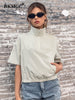 BKMGC Blouses for Women 2023 Shirts Crop Lapel Pullover Design Niche Loose Short Women Tops Blusa Feminina 2781