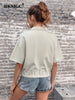 BKMGC Blouses for Women 2023 Shirts Crop Lapel Pullover Design Niche Loose Short Women Tops Blusa Feminina 2781