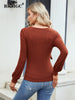 BKMGC Brown Sweaters For Women 2023 Autumn Knitted V-neck Long Sleeve Strap Top Winter Bottoming Sweater Female 6899