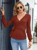 BKMGC Brown Sweaters For Women 2023 Autumn Knitted V-neck Long Sleeve Strap Top Winter Bottoming Sweater Female 6899