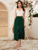 BKMGC Dark Green Loose Wide Leg Calf-Length Folds Elastic Lace Tie High Waist Pants For Women Autumn Office Lady Causal 5062