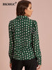 BKMGC Green Women Shirts Long Sleeve Spring Autumn Casual Versatile Printed Wave Dot Loose Tops Women blouses 5937