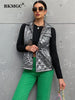 BKMGC Grey Vest For Women Sleeveless Jacket Coat Dawstring Waistcoat Winter Ladies Thin Vest Coat Tops For Women 2198