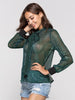 BKMGC Half Transparent See Through Sexy Women Chiffon Long Sleeves Tie Bow Neckline Collar Bright Silk Thin Green Blouse Tops