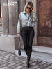 BKMGC Jacket For Women 2023 Zipper Street Solid Loose Baseball Trend Lapel Blue Coat Short Women Jacket Waterproof 2026