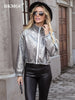 BKMGC Jacket For Women 2023 Zipper Street Solid Loose Baseball Trend Lapel Blue Coat Short Women Jacket Waterproof 2026