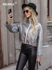BKMGC Jacket For Women 2023 Zipper Street Solid Loose Baseball Trend Lapel Blue Coat Short Women Jacket Waterproof 2026
