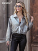 BKMGC Jacket For Women 2023 Zipper Street Solid Loose Baseball Trend Lapel Blue Coat Short Women Jacket Waterproof 2026