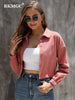 BKMGC Korean Style Solid Classic Loose Shirts Blouse Women Daily All-match Lapel Short Coat Single Breasted Blouse Tops Women