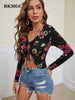 BKMGC Sexy Shirts For Women Summer Printed Chest Collar Strap Casual Loose Female Top Clubwear Women Tops 2023 Blouses 6796